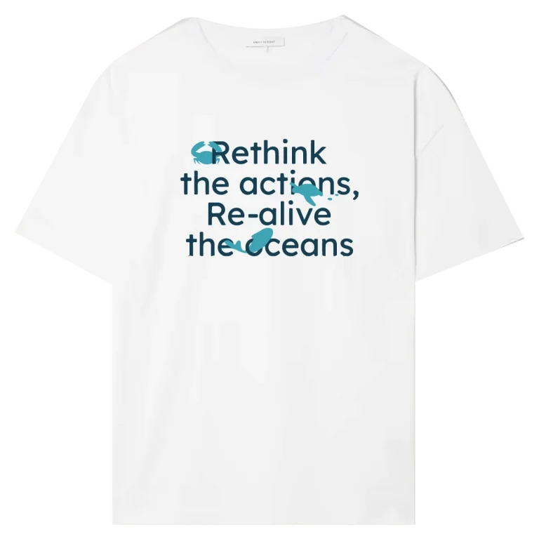 เสื้อยืดจากขยะทะเลรีไซเคิล คอลเลกชัน Re-think the Actions ของ ocyco